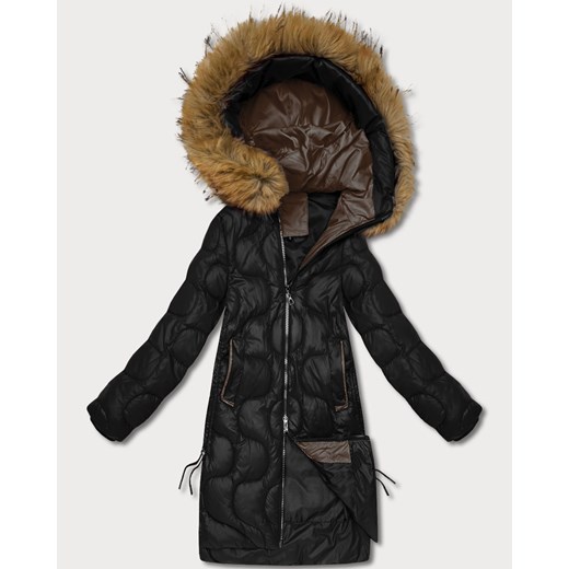 Kurtka damska z ozdobnym pikowaniem J Style czarna (5M3351-392) ze sklepu goodlookin.pl w kategorii Kurtki damskie - zdjęcie 187484373