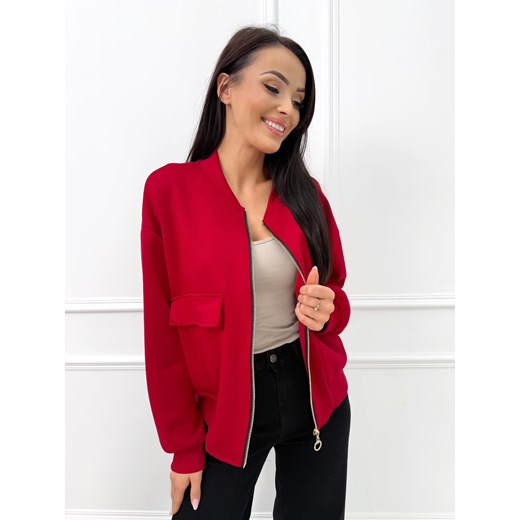 Czerwona Rozpinana Bluza Modnakiecka.pl 42 ModnaKiecka.pl