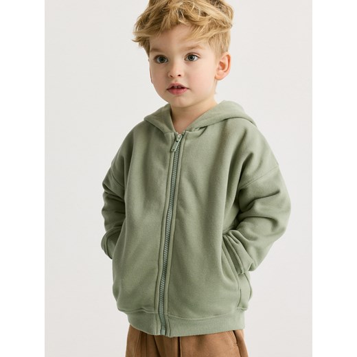 Reserved - Rozpinana bluza z kapturem - jasnozielony ze sklepu Reserved w kategorii Bluzy i swetry - zdjęcie 187484850