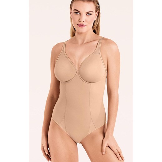 Body damskie modelujące gładkie cieliste z fiszbinami New Sara Microshape, Kolor cielisty, Rozmiar 75C, INFIORE ze sklepu Intymna w kategorii Body damskie - zdjęcie 187485733