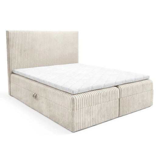 Kremowe łóżko kontynentalne 5 rozmiarów - Masseno ze sklepu Edinos.pl w kategorii Łóżka i materace - zdjęcie 187485831