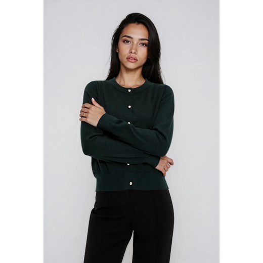 Kardigan ciemnozielony ze sklepu Moodo.pl w kategorii Swetry damskie - zdjęcie 187485973