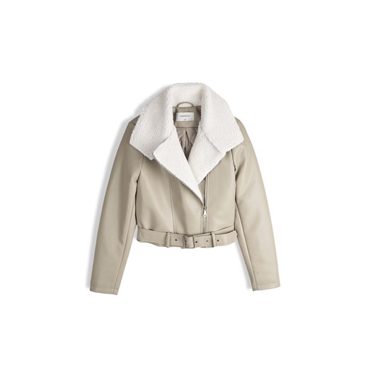 GATE Kurtka skórzana z podszewką ze sztucznego futra 34 ze sklepu gateshop w kategorii Kurtki damskie - zdjęcie 187487413