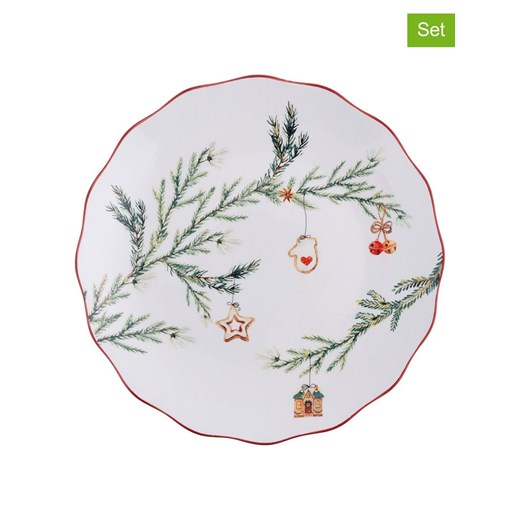 Villa d´Este Talerze śniadaniowe (6 szt.) w kolorze biało-zielono-czerwonym - Ø 20,3 cm ze sklepu Limango Polska w kategorii Naczynia - zdjęcie 187488640