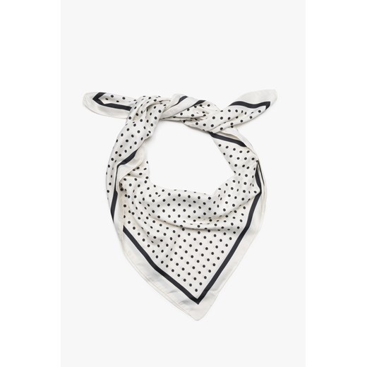 Estro: Biało-czarna apaszka damska w grochy ze sklepu Estro w kategorii Szaliki i chusty damskie - zdjęcie 187489643