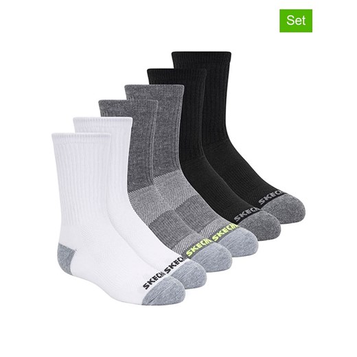 Skechers Skarpety (6 par) w kolorze biało-czarno-szarym ze sklepu Limango Polska w kategorii Skarpetki dziecięce - zdjęcie 187490804
