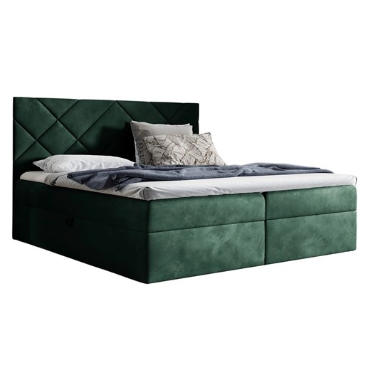 Zielone łóżko pikowane z pojemnikiem 5 rozmiarów D2-K51 ze sklepu Edinos.pl w kategorii Łóżka i materace - zdjęcie 187491172