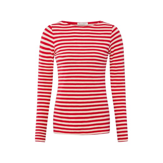 Marc O'Polo Damska koszulka z długim rękawem Kobiety Bawełna czerwony w paski ze sklepu vangraaf w kategorii Bluzki damskie - zdjęcie 187491651