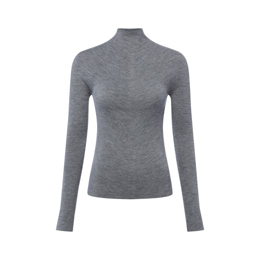 BOSS Sweter damski z dzianiny - Foliora Kobiety wełna ze strzyży szary marmurkowy ze sklepu vangraaf w kategorii Swetry damskie - zdjęcie 187491662