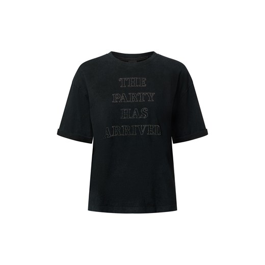 BOSS Orange Koszulka damska - Evi Kobiety Bawełna czarny jednolity ze sklepu vangraaf w kategorii Bluzki damskie - zdjęcie 187491663