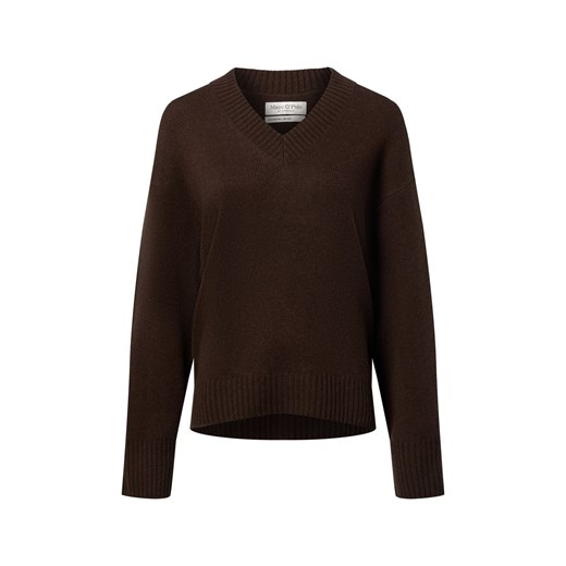 Marc O'Polo Wełniany sweter damski Kobiety Wełna czekoladowy jednolity ze sklepu vangraaf w kategorii Swetry damskie - zdjęcie 187491674