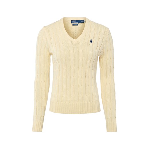 Polo Ralph Lauren Sweter damski z dzianiny Kobiety Bawełna waniliowy jednolity ze sklepu vangraaf w kategorii Swetry damskie - zdjęcie 187491692