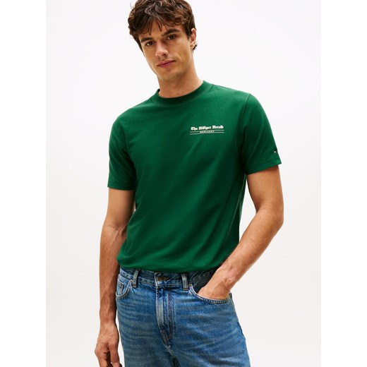 Tommy Hilfiger Koszulka męska Mężczyźni Bawełna jodłowy jednolity ze sklepu vangraaf w kategorii T-shirty męskie - zdjęcie 187491702