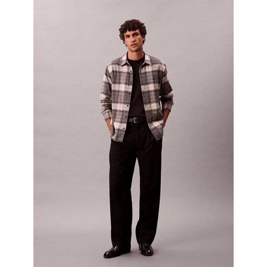 Calvin Klein Jeans Męska koszula flanelowa Mężczyźni Comfort Fit Bawełna antracytowy w kratkę ze sklepu vangraaf w kategorii Koszule męskie - zdjęcie 187491704
