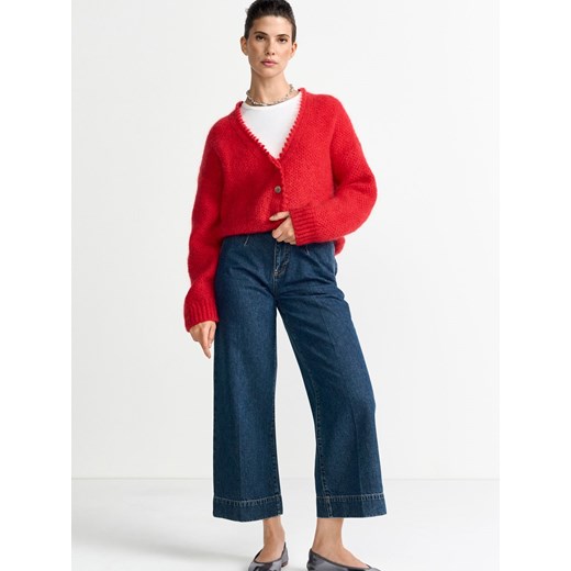Rich & Royal Damski kardigan z zawartością moheru i wełny Kobiety czerwony jednolity ze sklepu vangraaf w kategorii Swetry damskie - zdjęcie 187491723