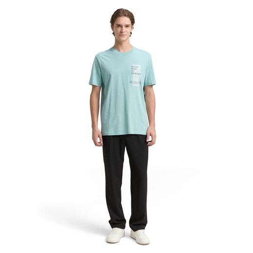 Tom Tailor Denim Koszulka męska Mężczyźni Bawełna miętowy nadruk ze sklepu vangraaf w kategorii T-shirty męskie - zdjęcie 187491732