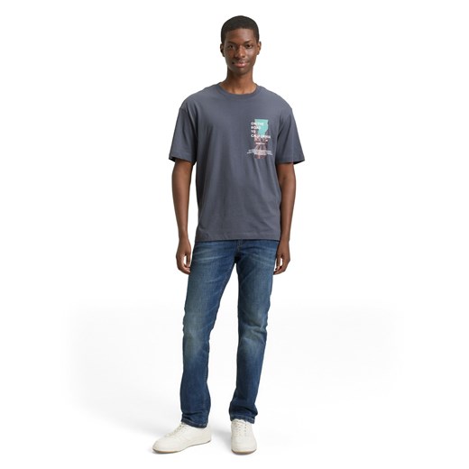 Tom Tailor Denim Koszulka męska Mężczyźni Bawełna antracytowy nadruk ze sklepu vangraaf w kategorii T-shirty męskie - zdjęcie 187491742