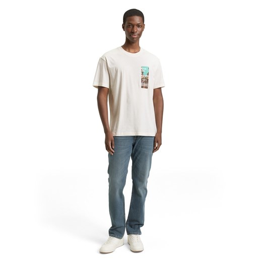 Tom Tailor Denim Koszulka męska Mężczyźni Bawełna écru nadruk ze sklepu vangraaf w kategorii T-shirty męskie - zdjęcie 187491744