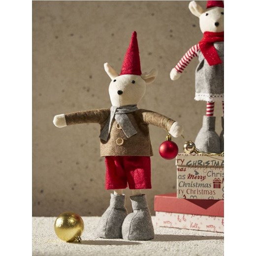 Sinsay - Dekoracja świąteczna w kształcie myszy - beżowy ze sklepu Sinsay w kategorii Dekoracje bożonarodzeniowe - zdjęcie 187492032