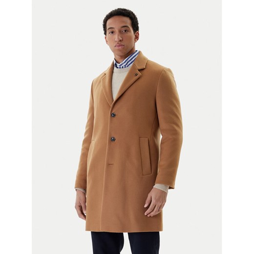 Tommy Hilfiger Płaszcz wełniany MW0MW40768 Brązowy Regular Fit ze sklepu MODIVO w kategorii Płaszcze męskie - zdjęcie 187492083