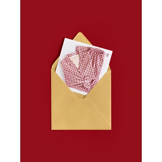 Reserved - Dwuczęściowa piżama w kratkę - czerwony ze sklepu Reserved w kategorii Piżamy damskie - zdjęcie 187492520