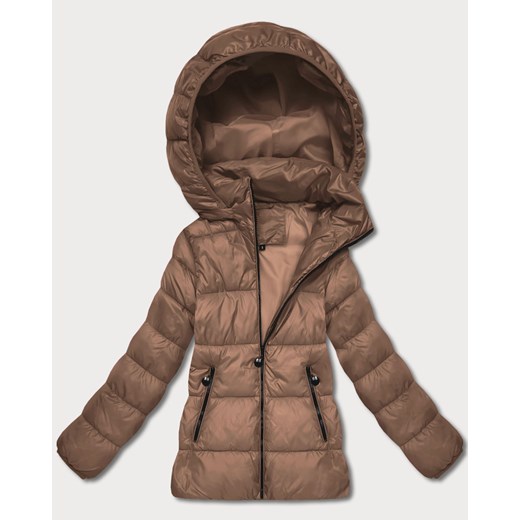 Pikowana zimowa kurtka damska do bioder camel (T3-2656#-305) ze sklepu goodlookin.pl w kategorii Kurtki damskie - zdjęcie 187492754