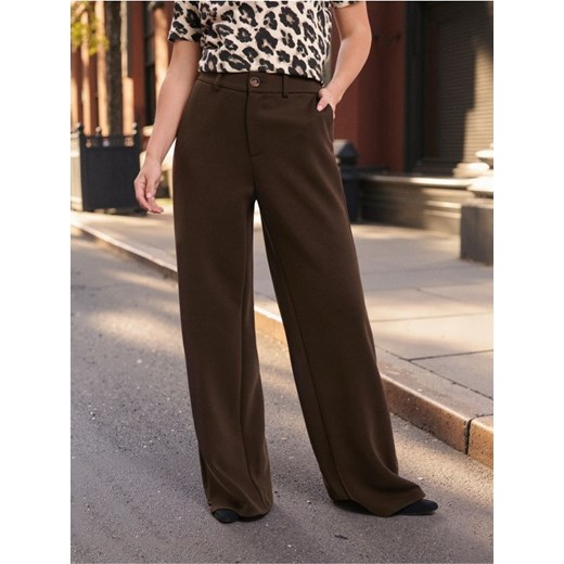Sinsay - Spodnie wide leg - brązowy ze sklepu Sinsay w kategorii Spodnie damskie - zdjęcie 187493042