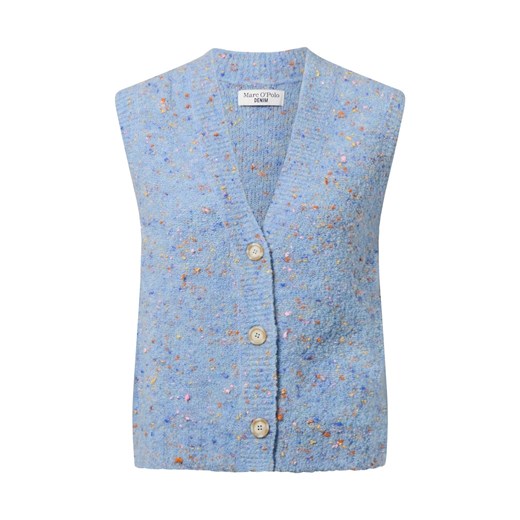 Marc O'Polo Denim Damska kamizelka z dzianiny Kobiety wełna ze strzyży jasnoniebieski wzorzysty ze sklepu vangraaf w kategorii Kamizelki damskie - zdjęcie 187493160