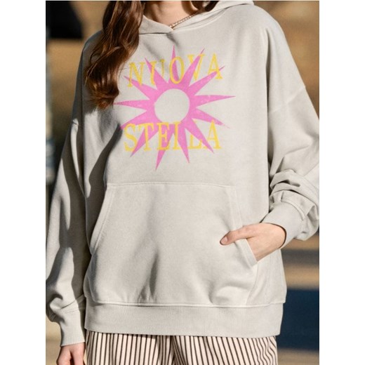 Sinsay - Bluza hoodie z nadrukiem - szary ze sklepu Sinsay w kategorii Bluzy damskie - zdjęcie 187493724