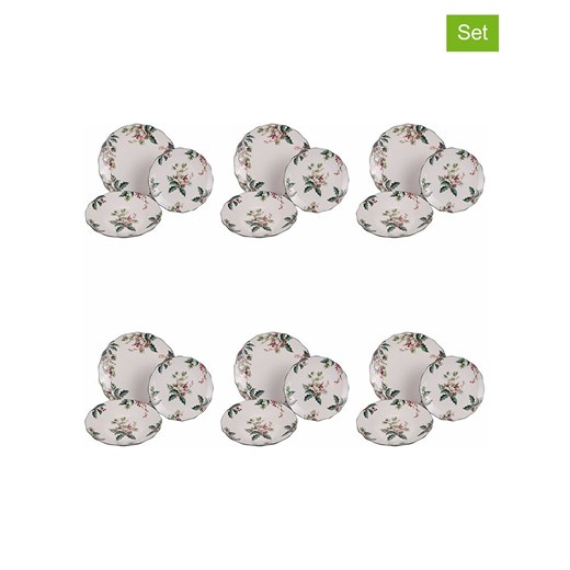 Villa d´Este 18-częściowy zestaw talerzy w kolorze biało-zielonym ze sklepu Limango Polska w kategorii Naczynia - zdjęcie 187493894