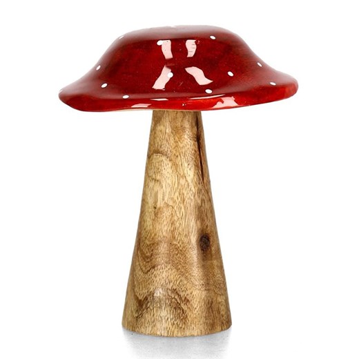Bizzotto Figurka dekoracyjna &quot;Mushroom&quot; w kolorze złoto-czerwonym - wys. 15 cm ze sklepu Limango Polska w kategorii Dekoracje - zdjęcie 187494211