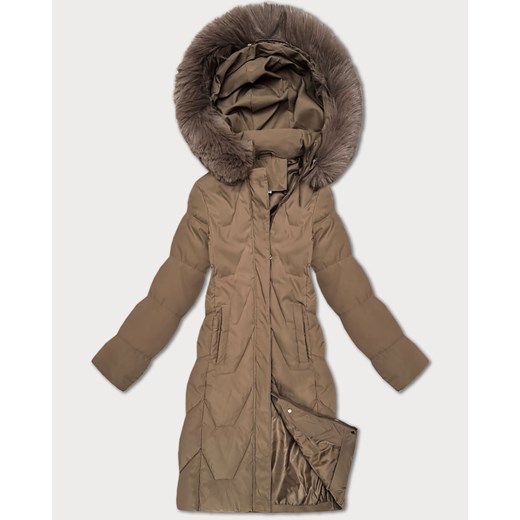 Damska kurtka zimowa z kapturem J Style camel (16M9201-84) ze sklepu goodlookin.pl w kategorii Kurtki damskie - zdjęcie 187494682