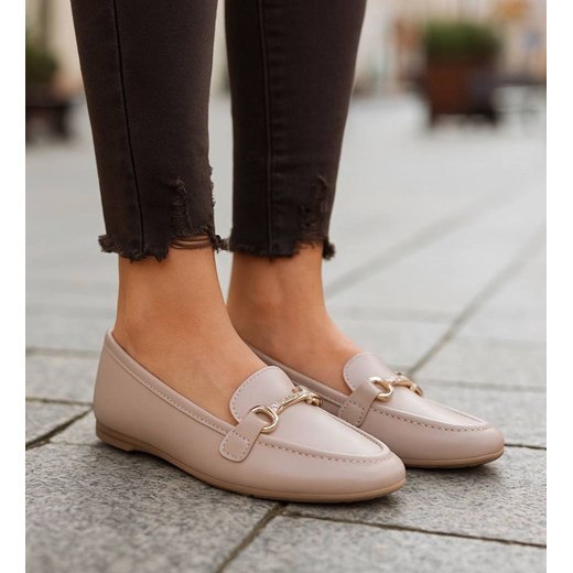 Wsuwane beżowe baleriny lordsy /H2 18480 W7-38/ ze sklepu Pantofelek24.pl w kategorii Balerinki - zdjęcie 187494690