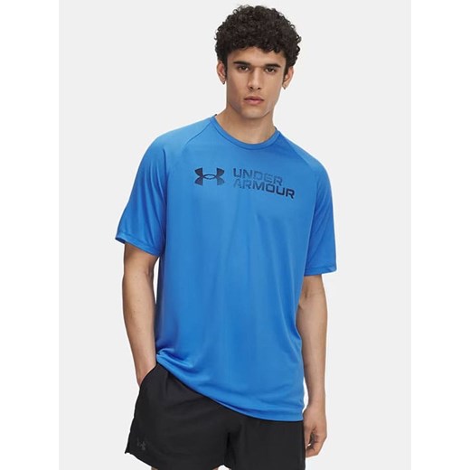 Under Armour Koszulka sportowa w kolorze niebieskim ze sklepu Limango Polska w kategorii T-shirty męskie - zdjęcie 187495010