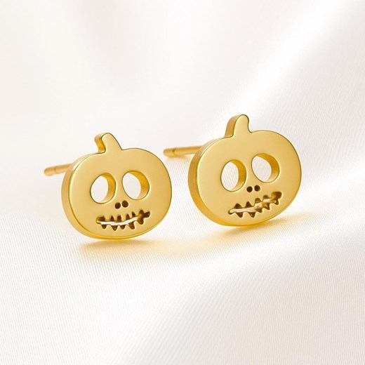 Kolczyki złote wkrętki dynia stal chirurgiczna halloween ze sklepu otien.com w kategorii Kolczyki - zdjęcie 187495442