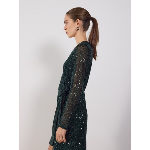 Reserved - Cekinowa sukienka mini - zielony ze sklepu Reserved w kategorii Sukienki - zdjęcie 187495621