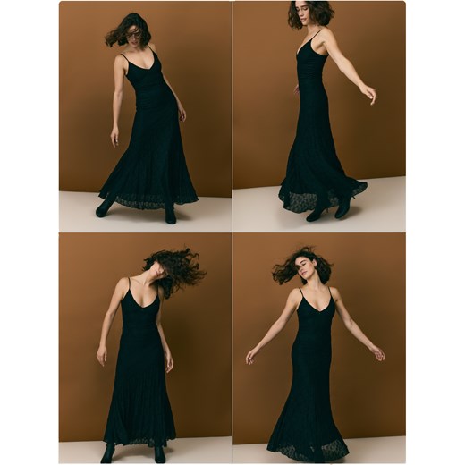 Reserved - Kreszowana sukienka maxi - czarny ze sklepu Reserved w kategorii Sukienki - zdjęcie 187495662