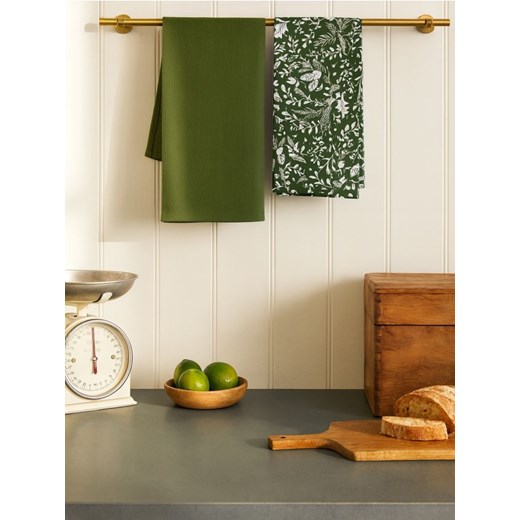 Sinsay - Ścierki kuchenne ze świątecznym motywem 2 pack - zielony ze sklepu Sinsay w kategorii Fartuchy kuchenne - zdjęcie 187495762