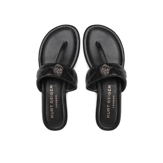 Japonki Kurt Geiger Kensington T-Bar Sandal 8651400109 Czarny ze sklepu eobuwie.pl w kategorii Klapki damskie - zdjęcie 187496361