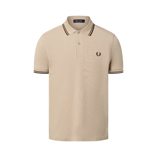 Fred Perry Męska koszulka polo Mężczyźni Bawełna beżowy jednolity ze sklepu vangraaf w kategorii T-shirty męskie - zdjęcie 187496403