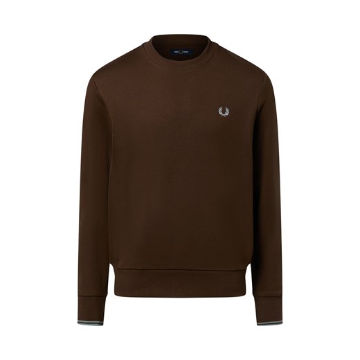 Fred Perry Męska bluza nierozpinana Mężczyźni Bawełna czekoladowy jednolity ze sklepu vangraaf w kategorii Bluzy męskie - zdjęcie 187496404