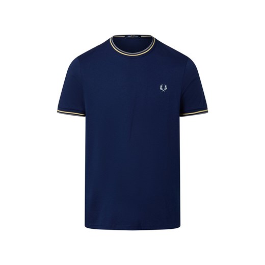 Fred Perry Koszulka męska Mężczyźni Bawełna granatowy jednolity ze sklepu vangraaf w kategorii T-shirty męskie - zdjęcie 187496422