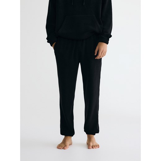 Reserved - Polarowe spodnie regular - czarny Reserved S Reserved