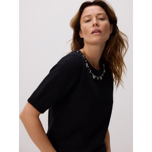 Reserved - Sweter z ozdobną aplikacją - czarny ze sklepu Reserved w kategorii Swetry damskie - zdjęcie 187496781