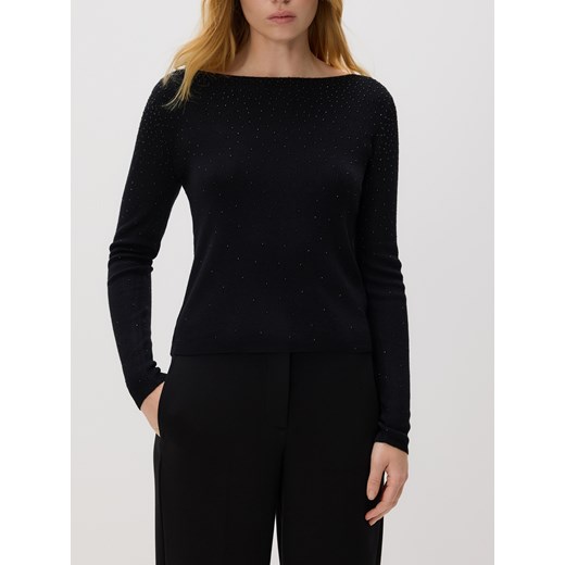 Reserved - Sweter z błyszczącą aplikacją - czarny ze sklepu Reserved w kategorii Swetry damskie - zdjęcie 187496813