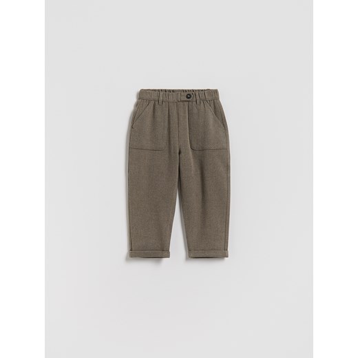 Reserved - Tkaninowe spodnie - ciemnobrązowy ze sklepu Reserved w kategorii Spodnie chłopięce - zdjęcie 187496893