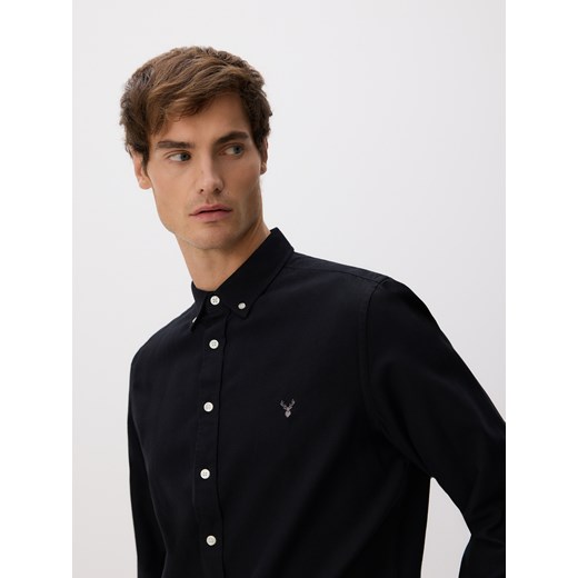 Reserved - Bawełniana koszula slim fit - czarny ze sklepu Reserved w kategorii Koszule męskie - zdjęcie 187496970