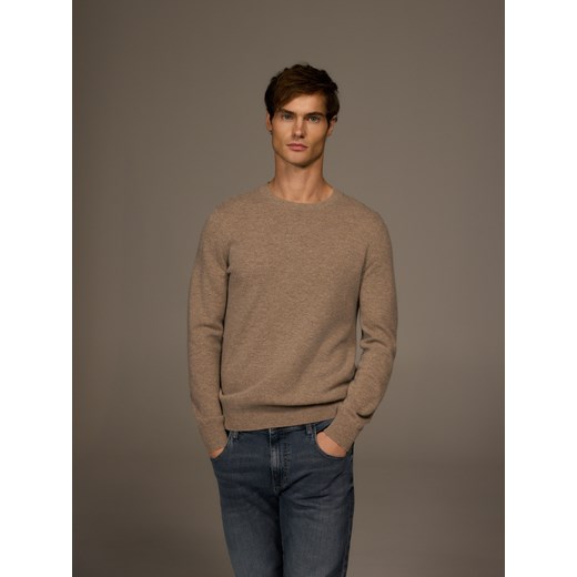 Reserved - Wełniany sweter z dodatkiem kaszmiru - beżowy ze sklepu Reserved w kategorii Swetry męskie - zdjęcie 187496980