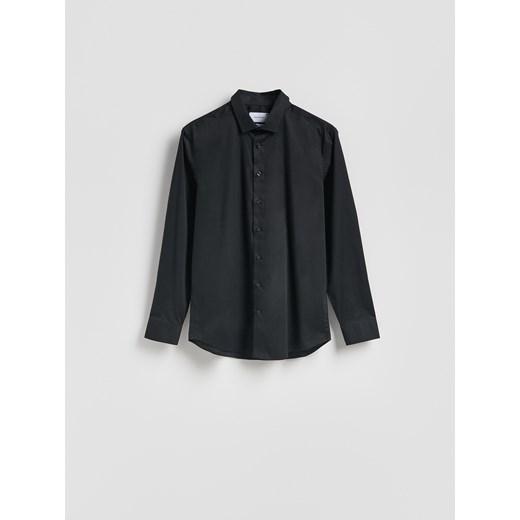 Reserved - Gładka koszula slim fit - czarny ze sklepu Reserved w kategorii Koszule męskie - zdjęcie 187497102