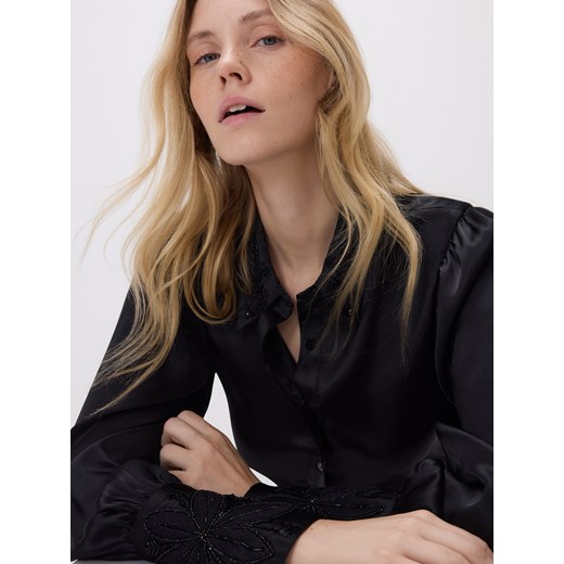 Reserved - Koszula z ozdobnym kołnierzem - czarny ze sklepu Reserved w kategorii Koszule damskie - zdjęcie 187497161